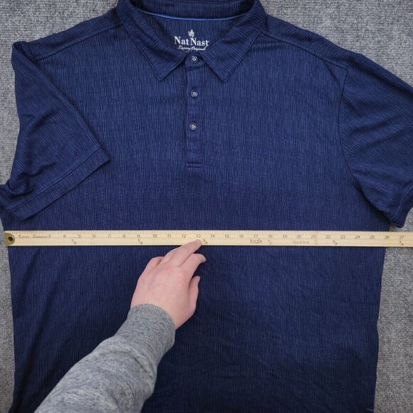 Nat Nast Luxury Originals Mens XL Blue Pattern Polo Rayon Blend Short Sleeve - Picture 12 of 16